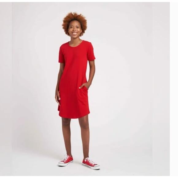 Universal Standard Halie Dress 4XS 00 0 Red NWT Capsule Minimalist Travel - Picture 1 of 6